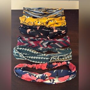 Colorful Twisted Knotted Head Wrap Elastic Turban Headband Set of 6